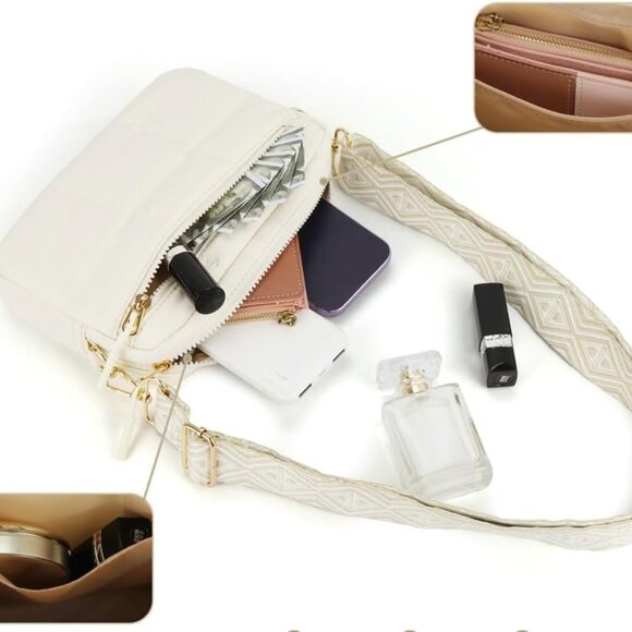 Lightweight Nylon Crossbody Purse with Zipper Closure - Ideal Gift for Her - Picture 6 of 7